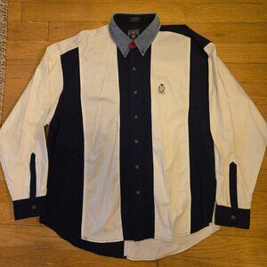 Vintage Chaps Ralph Lauren Oxford Shirt Mens XL Oversized Button Down Colorblock